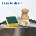 Corner Sink Caddy Triangle Dish Drying Rack for Sink Corner, Dish Drying Rack in Sink, Sponge Holder Roll Up Dish Drying Rack Over The Sink,Drainer Mat Sponge Caddy for Counter Storage