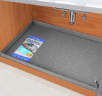 SIKADEER 34" x 22" Under Sink Mat Waterproof, Silicone Mat Kitchen Drawer Shelf and Cabinet Liner, Sink Protector for Kitchen Organizers and Storage, Boot Tray Pet Food Mats