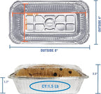 Aluminum Foil Bread Pans Disposable | 1.5lb Loaf Pans with Lids | 50 Pack | Dessert Boxes - Perfect for Baking, Storing, Takeout