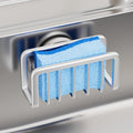 TAILI Sink Caddy with Strong Suction Cup, Sponge Holder for Kitchen Sink Oganizer, Removable Rustproof Aluminum Sponge Holder, Dish Brush for Scraper - Silver