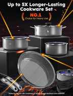 Pro DUXANO Ceramic Pots and Pans Set & 2026 Upgraded Hybrid 3-Ply Stainless Steel Frypan, 2X Non Stick, High Heat Sear, PFAS PTFE PFOA Free Non Toxic Induction Cookware,Removable Handle,Oven Safe,12PC