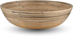 LEXA 12" Handmade Bamboo Salad Bowl – 130 oz Large Wooden Fruit Bowl for Kitchen Counter, Black Bamboo