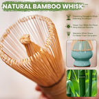 Matcha Whisk Set, Sakura Blue Ceramic Matcha Set Includes Matcha Bowl, Matcha Whisk (Chasen) and Holder, Sifter, Bamboo Scoop & Spoon - 6 Pcs Matcha Kit for Matcha Lovers