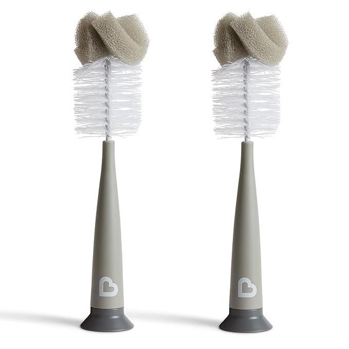 Munchkin® Sponge™ Bottle Brush, Modern Design, 2 Pack, Grey