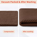 Homaxy 100% Cotton Waffle Weave Kitchen Dish Cloths, Ultra Soft Absorbent Quick Drying Dish Towels, 12 x 12 Inches, 8-Pack, Coffee
