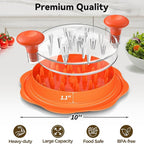 10" Pro Chicken Shredder Tool Twist Large for Kitchen, BPA-Free Food-Safe Meat Grinder, Visible Chicken Breast Meat Shredder with Strong Anti-Slip Bottom & Ergonomic Handle, Orange