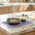 MicoYang Silicone Dish Drying Mat for Multiple Usage,Easy clean,Eco-friendly,Heat-resistant Silicone Mat for Kitchen Counter or Sink,Refrigerator or drawer liner Light Purple L 16 inches x 12 inches