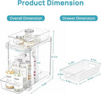 Vtopmart 4 Pack Higher Bathroom Organizer, 2 Tier White Under Sink Organizers Vanity Countertop Storage Container,Cabinet Drawers Bins, Pull-Out Organization with Track for Pantry, Kitchen