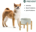 Havniva Ceramic Raised Dog Bowl Set, Elevated with Stand, Food and Water Bowl for Medium Breed Dogs, Weighted Dog Dishes, Pet Bowl(7.3'',41OZ, Grey)