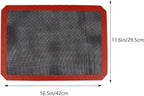 Silicone Baking Mat with Microperforated,Non Slip Reusable Eclair perforated Baking Sheets,Oven Liner for Oven, Cookie Tray, Pizza Mat, Heat Resistant,16.5 * 11.6 inch (2, Red)