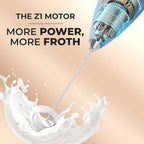Zulay Kitchen Powerful Milk Frother Wand With 4 AA Duracell Batteries - Ultra Fast Handheld Drink Mixer - Electric Whisk Foam Maker for Coffee, Lattes, Cappuccino, Matcha & Creamer