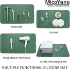 MicoYang Silicone Dish Drying Mat for Multiple Usage,Easy clean,Eco-friendly,Heat-resistant Silicone Mat for Kitchen Counter or Sink,Refrigerator or Drawer Liner Green 4XL 32 inches x 18 inches