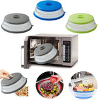 Microwave Splatter Cover Vented for Food, Splatter Guard & Colander Kitchen Gadget for Fruit Vegetables Microwave Plate Cover with Hook Hole,Dishwasher-Safe,BPA-Free Silicone & Plastic (2 Pack)