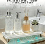 Durable Kitchen Sink Organizer, Instant Dry Sink Caddy for Bathroom Counter, Diatomite Stone Drying Tray, Upgrade Water Absorbing Stone Tray for Sink, Anti-Slip Stone Soap Tray -White