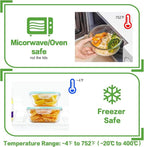 HOMBERKING 24pc Glass Food Storage Containers with Lids, Glass Meal Prep Containers, Airtight Bento Boxes, BPA Free & Leak Proof, Pantry Kitchen Storage(12 lids & 12 Containers) - Blue