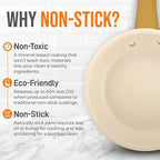 NutriChef Medium Nonstick Ceramic Frying Pan with Lid - Non Toxic 10 Inch Skillet with lid - Induction Compatible pan with Heat Resistance Handle - Easy to Clean and Stain-Resistant