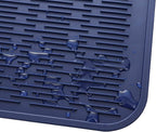 MicoYang Silicone Dish Drying Mat for Multiple Usage,Easy clean,Eco-friendly,Heat-resistant Silicone Mat for Kitchen Counter or Sink,Refrigerator or Drawer Liner Navy Blue 4XL 32 inches x 18 inches