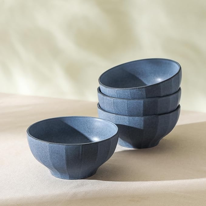 Stone Lain Rio 4-Piece Bowl Set Stoneware, Blue