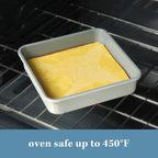 Sur La Table Kitchen Essentials Bake Sale 9 Inch PFOA, PFAS, PTFE Free Nonstick Rectangular Cake Pan - Linen White