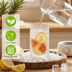 Moretoes Hobnail Drinking Glasses Set of 6,12 Oz Highball Glasses Clear Embossed Boho Water Glass Cups Kitchen Bar Tumbler Glassware Set for Whiskey, Beer, Juice, Milk and Various Mixed Drinks (Clear)