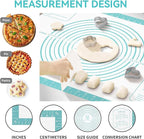 Non stick Silicone Pastry Mat, Dough Mat for Rolling, Silicone Baking Mat, Fondant/Pie Crust Mat Kitchen Counter Mat, Macarons Bread Baking Mat Baking Supplies Extra Large 28 x 20 Inch