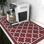 WISELIFE Dish Drying Mat Super Absorbent Drying Mat Large Dish Drying Mats for Kitchen Counter Easy Clean Dish Mat Kitchen Drying Mat18"x 28" Stylish Red