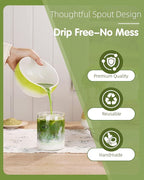 ZENS Matcha Whisk Set, 5pcs Matcah Kit Includes Ceramic Bowl with Spout, Handcrafted Bamboo Whisk, (Chasen) Holder, Scoop & Tea Mat, Matcha Set Gift for Tea Ceremony, Green