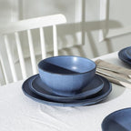 Stone Lain Rio 4-Piece Bowl Set Stoneware, Blue
