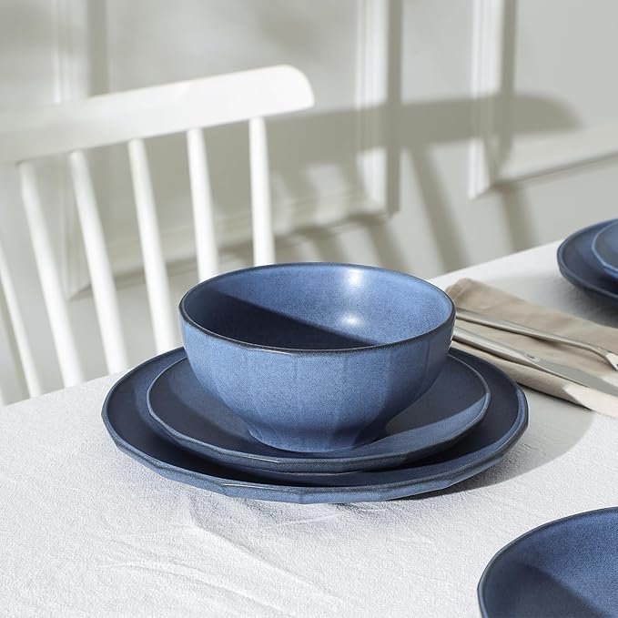 Stone Lain Rio 4-Piece Bowl Set Stoneware, Blue