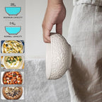 Artena Ceramic Cereal Bowls 26 oz, Embossment Soup Bowls Set of 4, White Salad Bowl for Kitchen, Dinner, Breakfast, Oatmeal, Rice, Pasta, Dishwasher Microwave Safe, 6 inch (Flower) (Pack of 2)