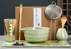 Matcha Whisk Set, 8pcs Japanese Ceremonial Matcha Kit include Mixing Bowl with Spout, Bamboo Whisk and Holder, Bamboo Matcha Scoop and Spoon for Matcha Tea Lovers