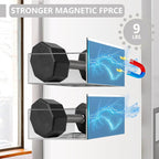 Magnetic Spice Rack Organizer for Fridge Seasoning Organizer for Kitchen storage with Screw Magnetic Shelf with Hook for Refrigerator and Oven (6pack-Grey)