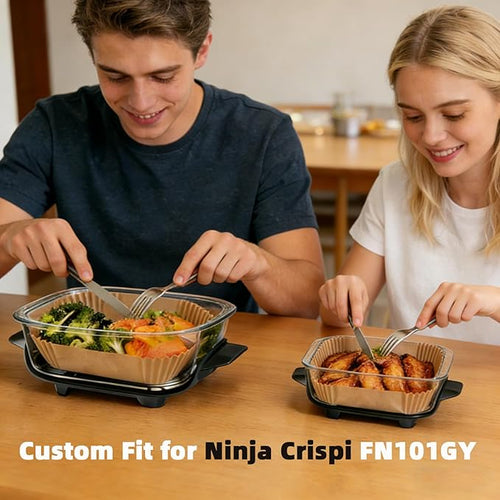 Air Fryer Liners for Ninja Crispi,160+160Pcs Parchment Paper for Ninja Crispi 4-in-1 Portable Glass Air Fryer Cooking System,Disposable Ninja Crispi Air Fryer Accessories