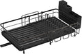 Foldable Dish Drying Rack for Kitchen Counter, Drying Rack Kitchen Counter, Sink Dish Drainer with Plate Holder, Small Kitchen Dish Strainer & Dish Dryer Organizer, Adjustable 13.7"-22.83"