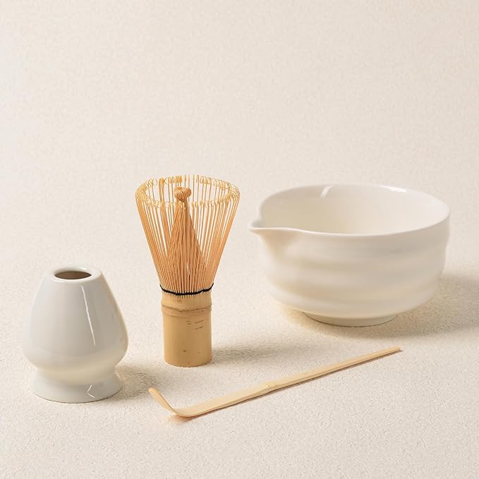 Authentic Japanese Matcha Ceremony Set - 17oz Traditional Chawan Bowl with Bamboo Whisk (Chasen), Scoop & Stand - Complete Starter Kit for Beginners, Christmas Thanksgiving Gift Idea