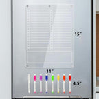 Acrylic Grocery List Magnet Pad for Fridge, Reusable to Do List for Refrigerator, Clear Notepad Note Planning Board, Shopping List, Reminders, w/ 8 Colors Markers, 15"x11"