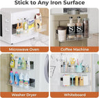 Magnetic Spice Rack for Refrigerator, Kitchen Organizer and Storage Shelf, Clear (6 Pack)…