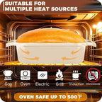Cast Iron Bread Loaf Pan with Lid, Loaf Pans for Baking Bread 9x5, Enameled Bread Pans for Homemade Bread, Sourdough, Set of 2 (Cream White)