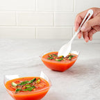 Restaurantware-Moderna 8 Ounce Fancy Plastic Bowls, 10 Square Disposable Salad Bowls - Durable, Heavy-duty, Clear Plastic Bowl, For Warm And Cold Foods