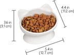 Kitty City Elevated Cat Bowls (Set of 2), Whisker-Friendly Raised Cat Food & Water Dishes, Modern Pedestal Design, Dishwasher Safe, 6.5 oz Each – White & Gray