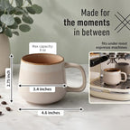 Ava Nord Small Ceramic Coffee Mugs Set of 4 | 8 oz Stoneware Coffee Cups | Lead-Free, Non-Toxic | Microwave & Dishwasher Safe | Comfortable Handle | Aesthetic Nordic Design for Cappuccino | Rose Sand