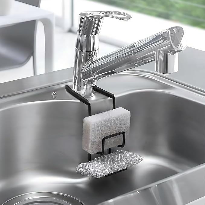 Kitchen Sink Accessory Sponge Holder (BLACK, XLARGE)
