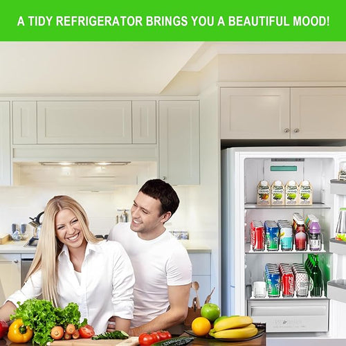 2025 Drink Organizer for Fridge, Upgrade Soda Can Dispenser for Refrigerator, Automatic Pusher Glide Fridge Can Organizer for Refrigerator, Fridge Soda Can Organizer (3 Rows white)