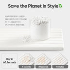 Razborci 2PCS Water Absorbing Stone Drying Tray Mat for Bathroom Sink & Kitchen Counter Organizer, Quick Dry Dish Soap Dispenser Sponge Holder, Vanity Sink Caddy, Drink Bar Coaster, White - 10"*6"