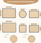 Silicone Baking Mat Set of 6, Silicone Mats for Baking, Baking Sheets Non Stick for Macaron, Cookie, Pizza, Bread and Pastry, Baking Supplies for Oven, Food Grade Reusable