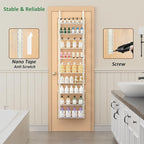 Churboro Over the Door Pantry Organizer Rack with 9 Adjustable Baskets, 9 Tiers Dual-use Hanging or Wall Mount Spice Rack Organizer, White