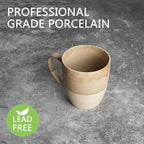 Bosmarlin Ceramic Coffee Mug Set of 4, 17 Oz, 5 Colors to Choose, Tea Cups, Dishwasher and Microwave Safe, Reactive Glaze (Brown Grey)