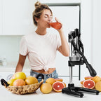 Zulay Kitchen Extra Tall Citrus Press Manual Juicer - Manual Orange Juice Squeezer, Fits Tumblers, Tall Glasses and Cups - Fruit Press & Juice Press, Juice Presser Machine & Citrus Juicer Manual