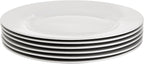 Amazon Basics 6-Piece White Dinner Plate Set, Microwave and Dishwasher Safe for Everyday Use, 10.5 inches