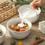 Ceramic Soup Bowls Set of 6, 20 Ounce Deep Creamy White Cereal Bowls, Microwave & Dishwasher Safe, Perfect for Oatmeal, Pasta, Salad, Dessert & Breakfast